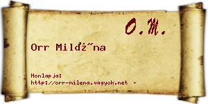 Orr Miléna névjegykártya